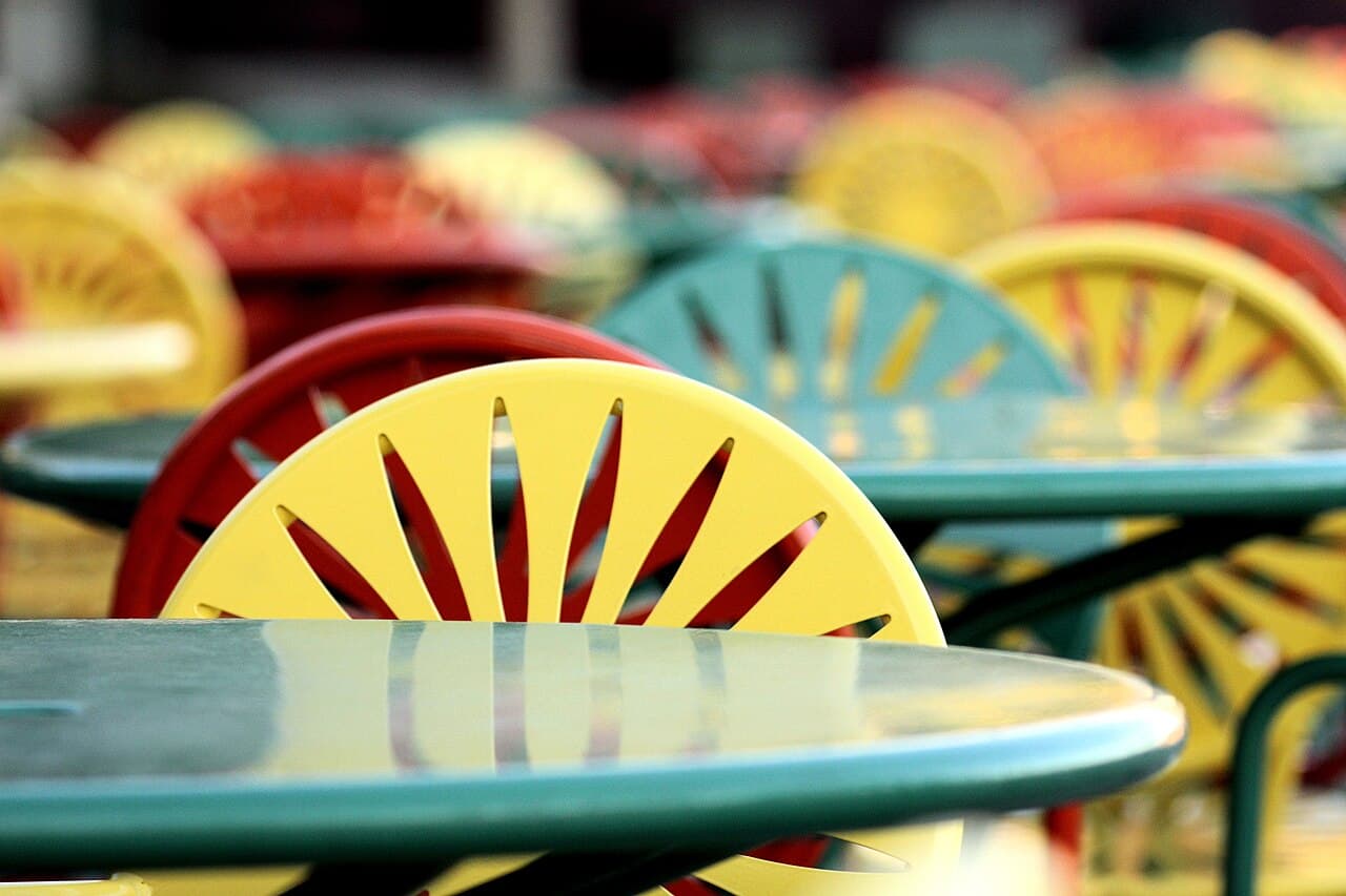 Colorful chairs at Memorial Union Terrace at the University of Wisconsin–Madison